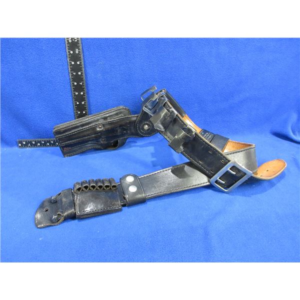 Leather Duty Belt with Holster, Safariland Reloader Carriers, Etc.
