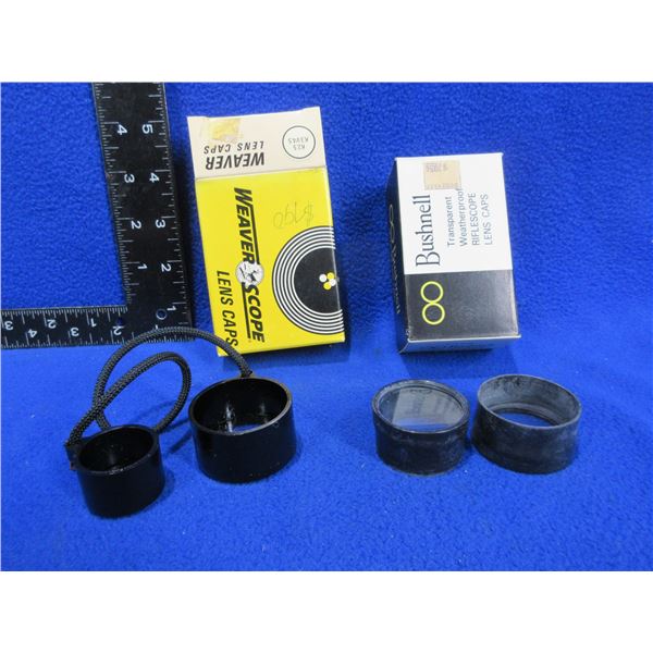 2 Pairs of Vintage Lens Caps - Weaver K2.5,K3-V4.5 & Bushnell # 77-2104