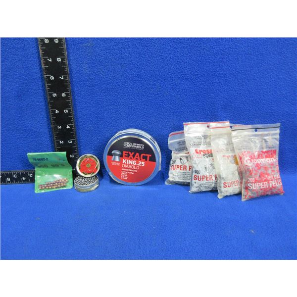 Lot of Misc. .177 Cal., .22 Cal. & .25 Cal. Pellets, BB's & # 6 Shot
