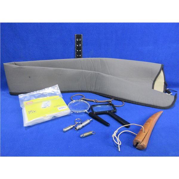 Lot of Misc. - Gun Case, 2 Magnifying Glasses, Bullet Key Rings, Etc.