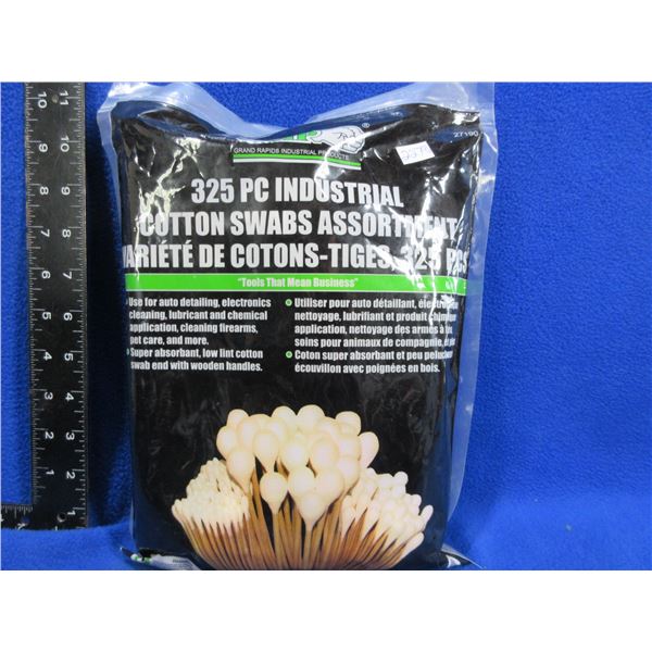 NEW - GRIP 325 Piece Industrial Cotton Swabs Assortment