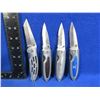 Image 1 : 4 Folding Partially Serrated Lock Blade Knives - 3 have belt clips