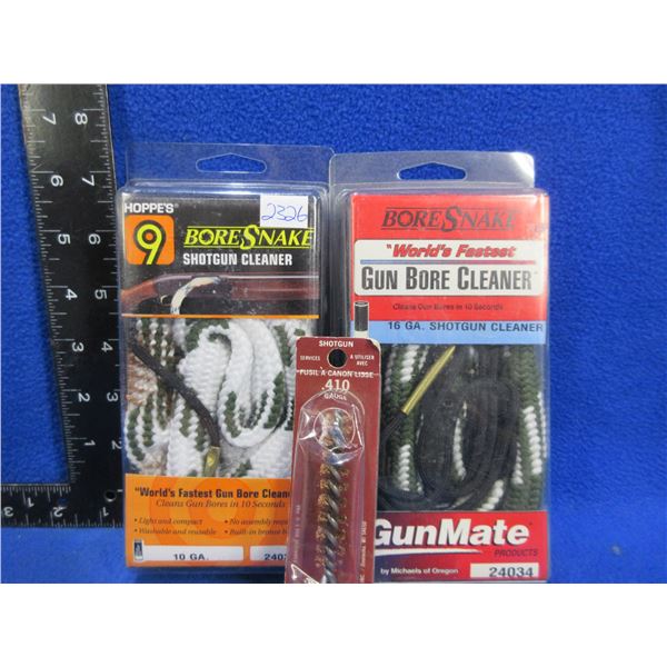 NEW - 2 Hoppe's 9 Bore Snakes (10 Ga. & 16 Ga.) and 410 Ga. Brush