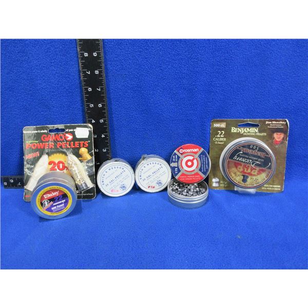 Lot of Misc. .22 Cal. Pellets - Crosman , S&W, Daisy, Etc.