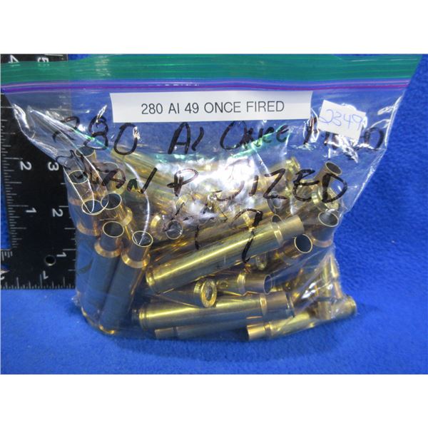 Brass Only - 280 Ackley Improved 1x Fired Deprimed - Bag of 49