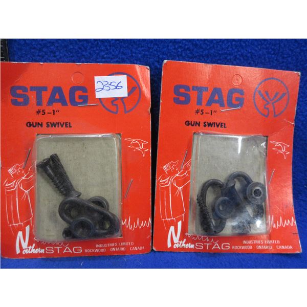 2 Stag # 5 - 1" Gun Swivels - New Old Stock