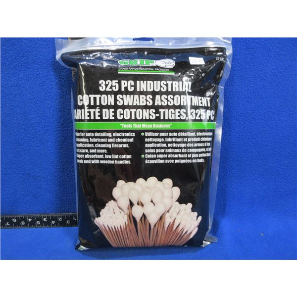 NEW - GRIP 325 Piece Industrial Cotton Swabs Assortment