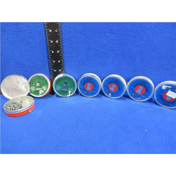 .177 Cal. RWS Pellets - 7 Tins of 500 (5 Tins Appear Full)