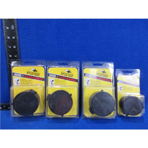 NEW - 4 Butler Creek Flip-Open Lens Covers - Sizes 28, 46 x 2 & 48 OBJ