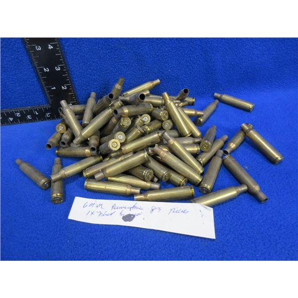 Brass Only - 6MM Rem. 1x Fired Unprimed - Bag of 83
