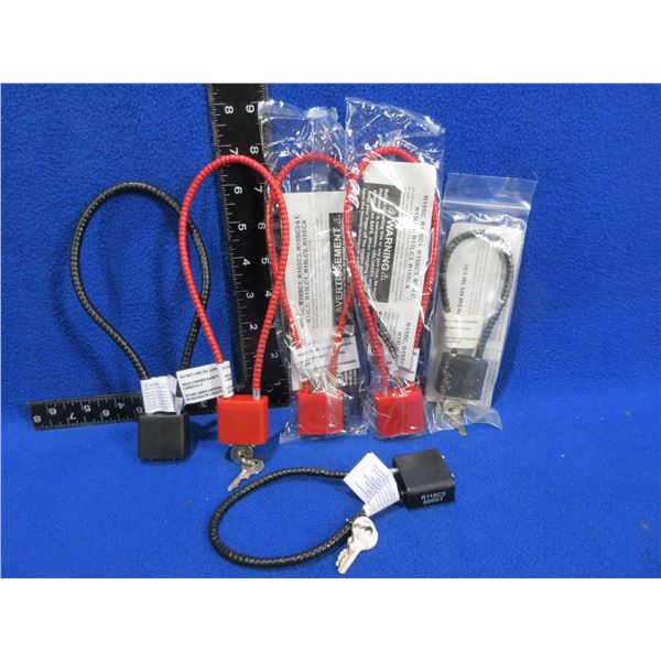 6 Cable Locks - 5 with 2 Keys, 1 with No Keys