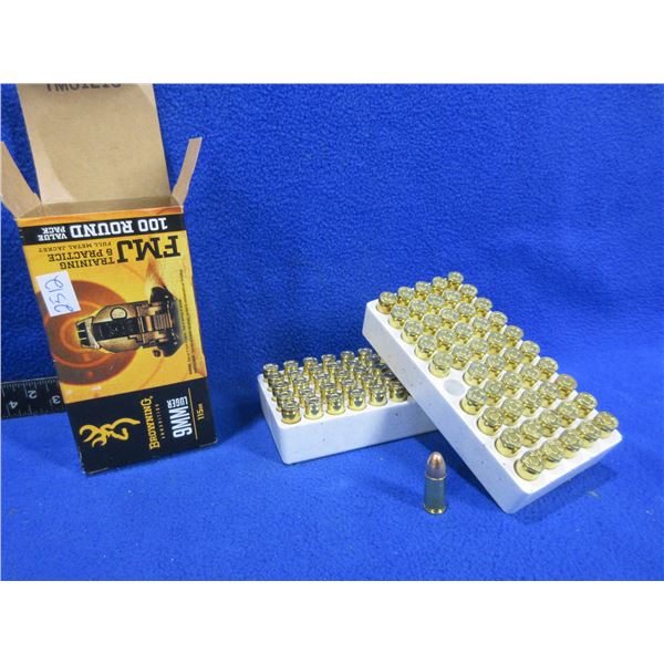 9MM Luger 115gr FMJ Browning (Pick Up or Ship by UPS Only)