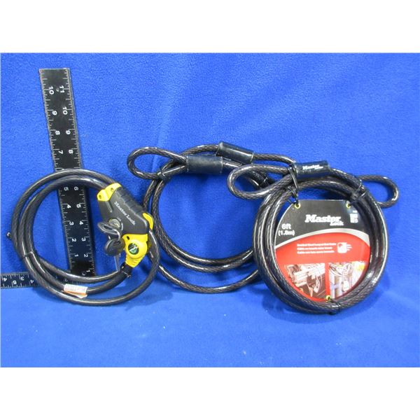2 Master Lock 6-Foot Cables & Python Cable Lock with 2 Keys