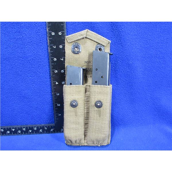 2 - 45 ACP 1911 - 7 Round Magazines in WWI Era Russell 1913 2 Mag Pouch