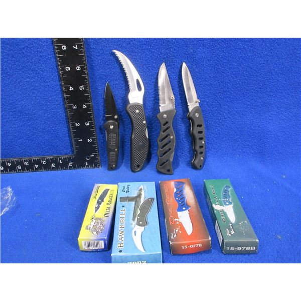 4 Folding Lock Blade Knives - Frost Cutlery - Appear Unused