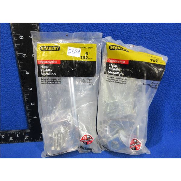 NEW - 2 Stanley 6" Rotating Post Hasps
