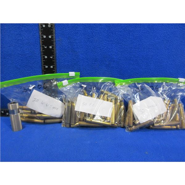 30-06 Sprg Brass Deprimed & Hornady 30-06 Cartridge Gauge