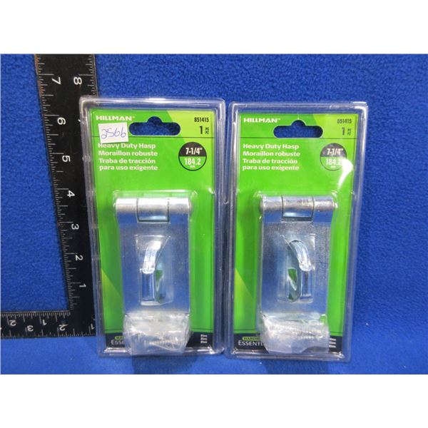 NEW - 2 Hillman Heavy Duty Hasps 7 1/4"