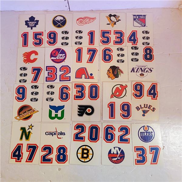 Lot of 20 1985 Topps NHL Hockey Helmet Stickers - Rare to find them Unpulled!