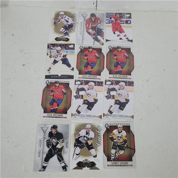 Lot of 12 Mint Various Years Sidney Crosby & Alex Ovechkin