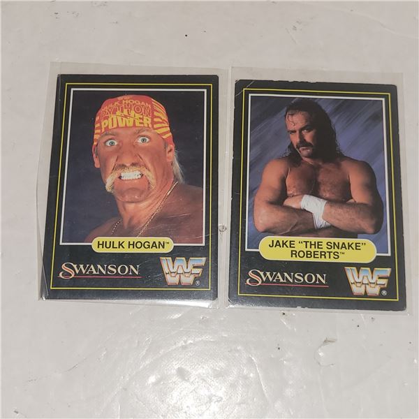 2 Very Rare Swanson WWF Wrestling Cards Hulk Hogan & Jake The Snake Roberts