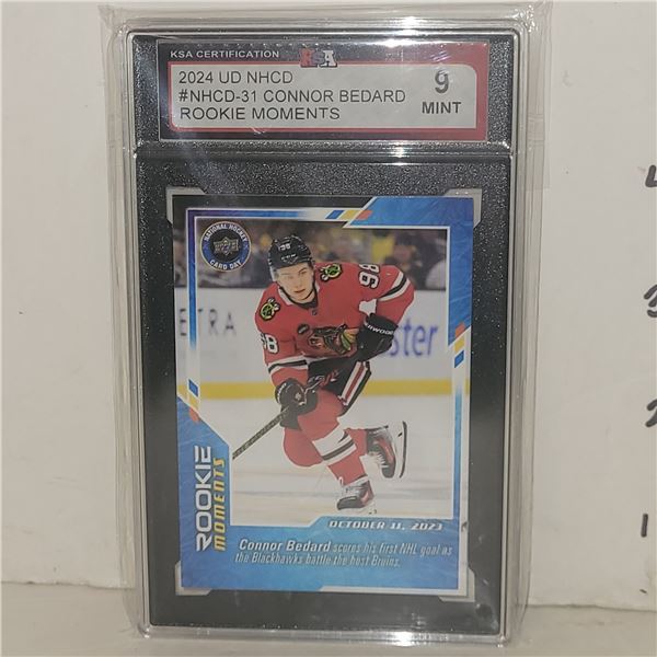 2024 UD NHCD #NHCD-31 Connor Bedard Rookie Moments - Graded 9 MINT KSA