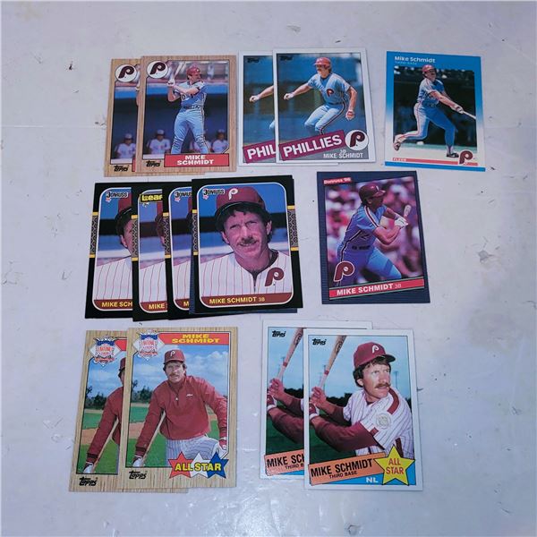 Lot of 15 1980's Mike Schmidt Phillies HOF