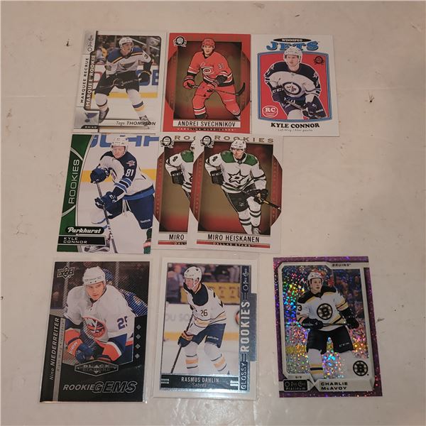 Lot of 9 NHL Rookie Cards