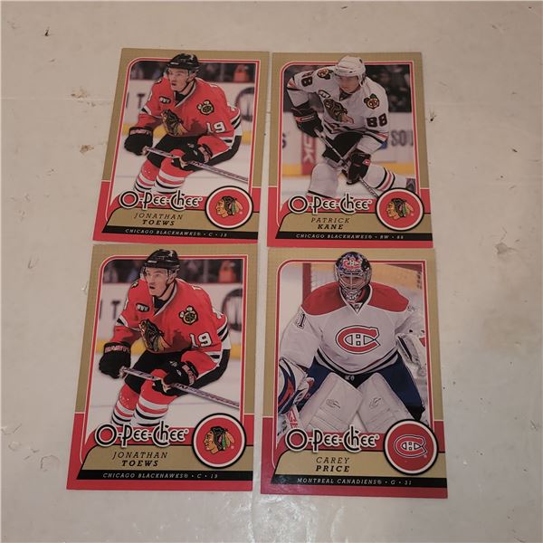 Lot of 4 2008-09 O-Pee-Chee Oversized 2nd Year Cards Price, Toews, Kane