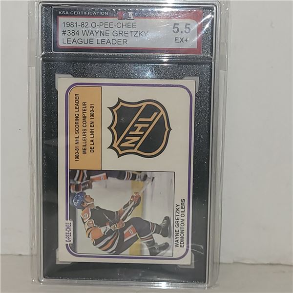 1981 O-Pee-Chee #384 Wayne Gretzky League Leader - Graded 5.5 EX+ KSA