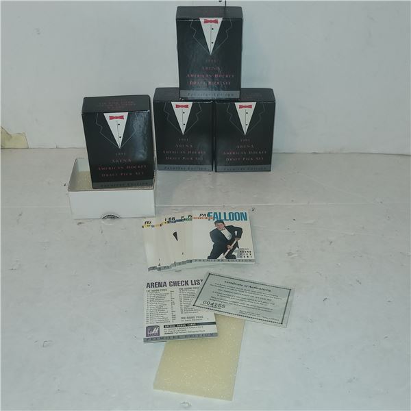 Lot of 4 Sealed 1991 Arena American Hockey Draft Pick Set Premier Edition