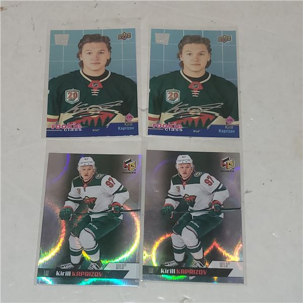 Lot of 4 Kirill Kaprizov NHL's Highest Paid Player Rookie Cards x4