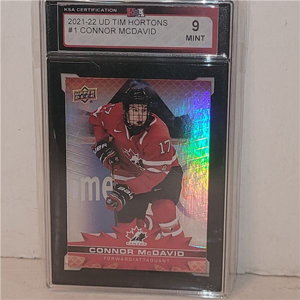 2021-22 UD Tim Hortons #1 Connor McDavid - Graded 9 MINT KSA