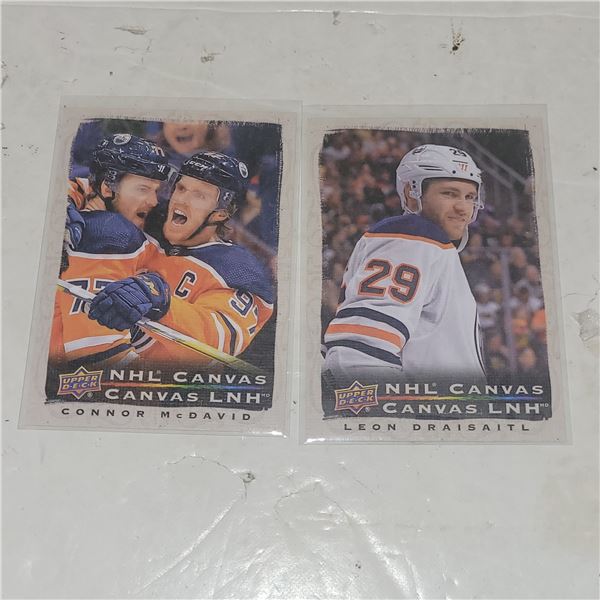 2020 UD Canvas #C-1 & #C-3 McDavid & Draisaitl