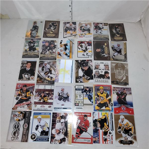 Lot of 30 Sidney Crosby NHL Cards, Including Rookies