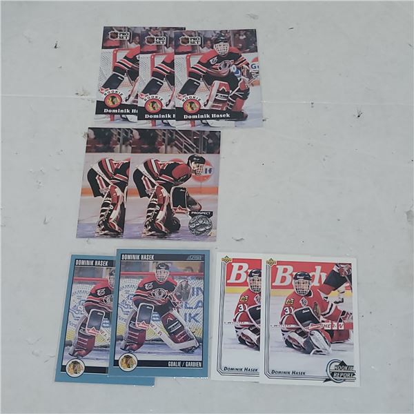 Lot of 9 Dominik Hase Rookie Cards  - Blackhawks HOF