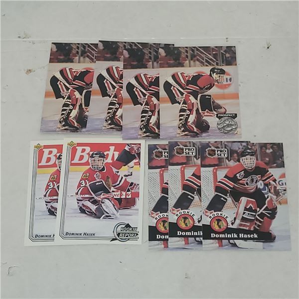 Lot of 9 Dominik Hase Rookie Cards  - Blackhawks HOF