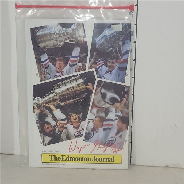 Rare Edmonton Journal Collage of Gretzky in Celebration of Retirement, Authentic Facsimile Auto