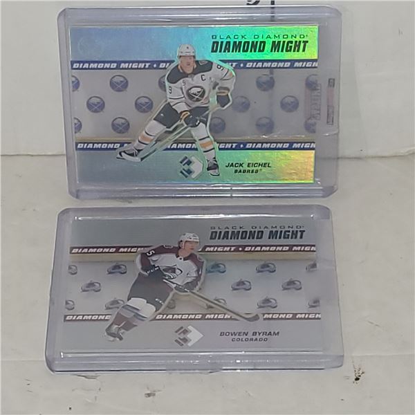 Lot of 2 2020-21 UD Black Diamond Diamond Might Parallels #DM-JE & #DM-BB, #50/99 & #77/99...