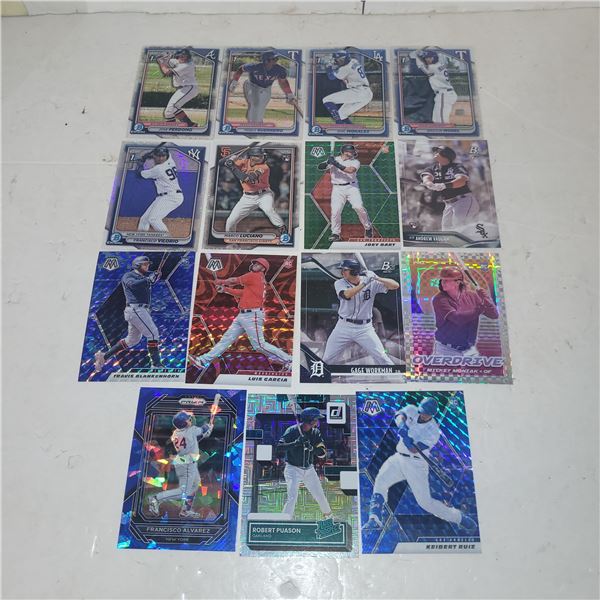 Lot of 15 MLB Baseball Rookie Cards, Prizm, Parallels - Nice High Value