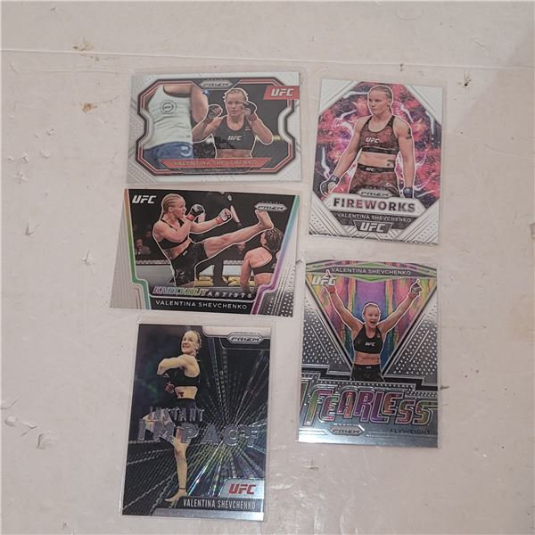 Lot of 5 Panini Prism Prizm Valentina Shevchenko UFC Women's Champ Cards