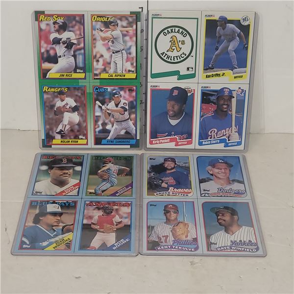 4 Various MLB Box Bottoms - Fleer, Topps ... Winfeild, RIpken Jr, Griffey Jr, Sandberg, Nolan Ryan