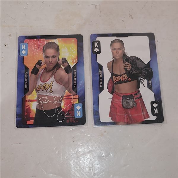 Lot of 2 Ronda Rousey Aquarius WWE Diva's Cards - Mint