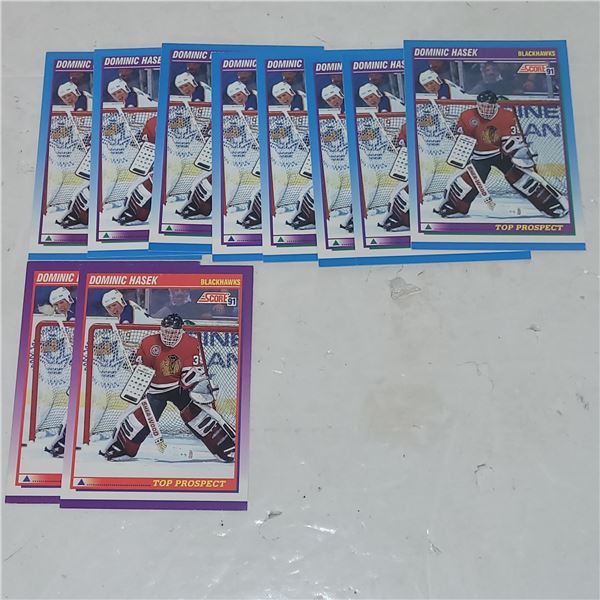 Lot of 10 Dominik Hase Rookie Cards - Blackhawks HOF