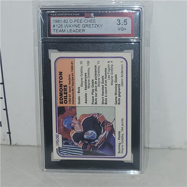 1981-82 O-Pee-Chee #126 Wayne Gretzky Team Leader - Graded 3.5 VG+ KSA