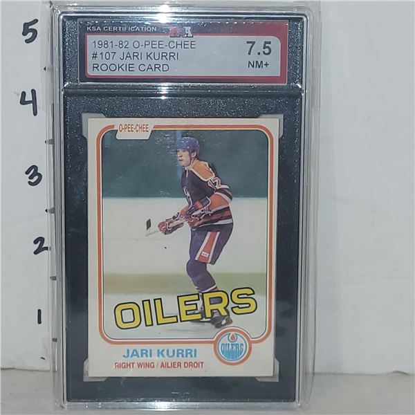 1981-82 O-Pee-Chee #107 Jari Kurri Rookie Card - Graded 7.5 NM+ KSA