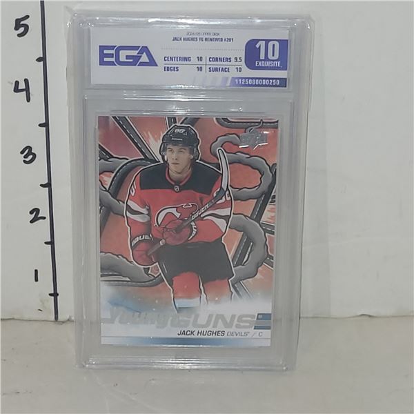 2024/25 Upper Deck Jack Hughes YG Renewed #201 - Graded 10 EXQUISITE EGA