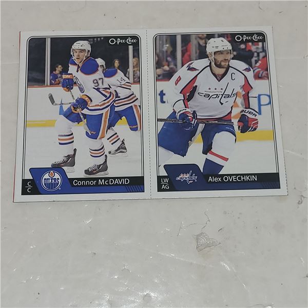 2016-17 OPC Blaster Box Bottom Panel Connor McDavid & Alex Ovechkin - Rare with Blank Back