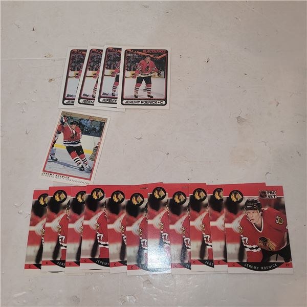 Lot of 16 Jeremy Roenick Rookie Cards Newest Member of NHL Hall of Fame