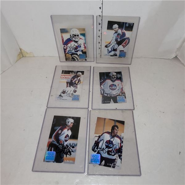 Lot of 6 Late 80s Autographed Winnipeg Jets 4x6 Hockey Photos w/ COA ...